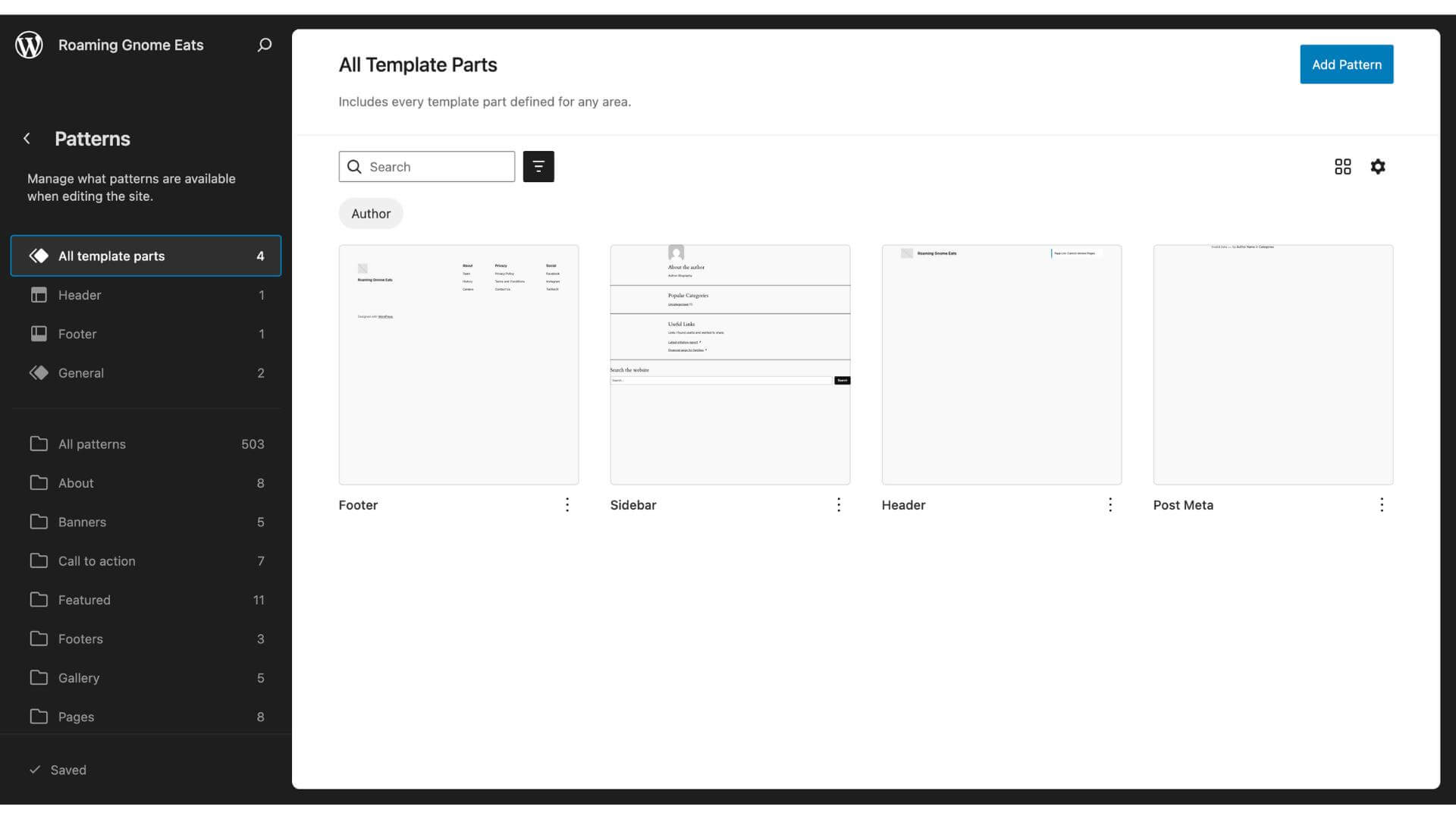 wordpress theme patterns