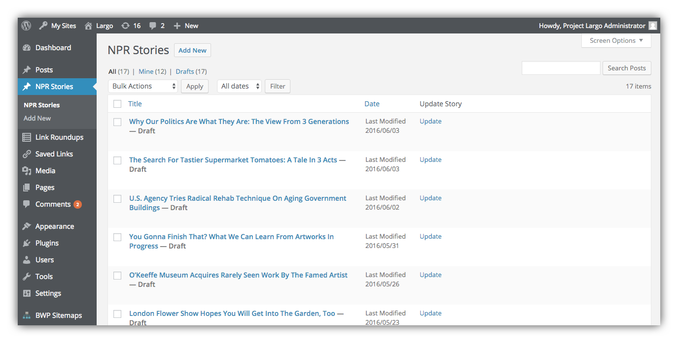 NPR Stories having got gotten