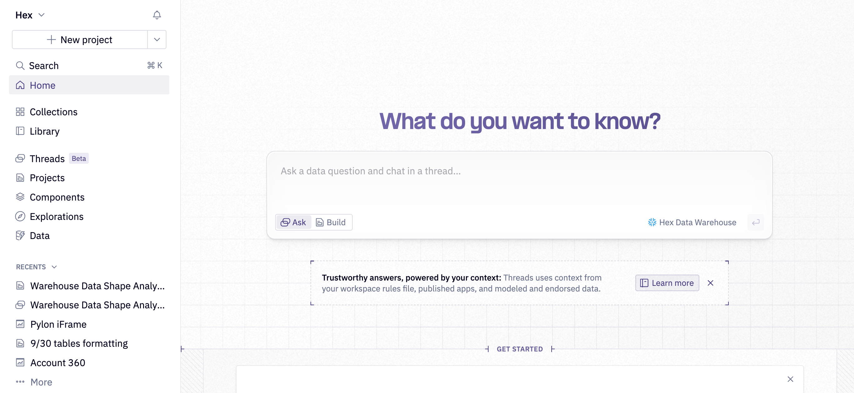 Find threads from the homepage
