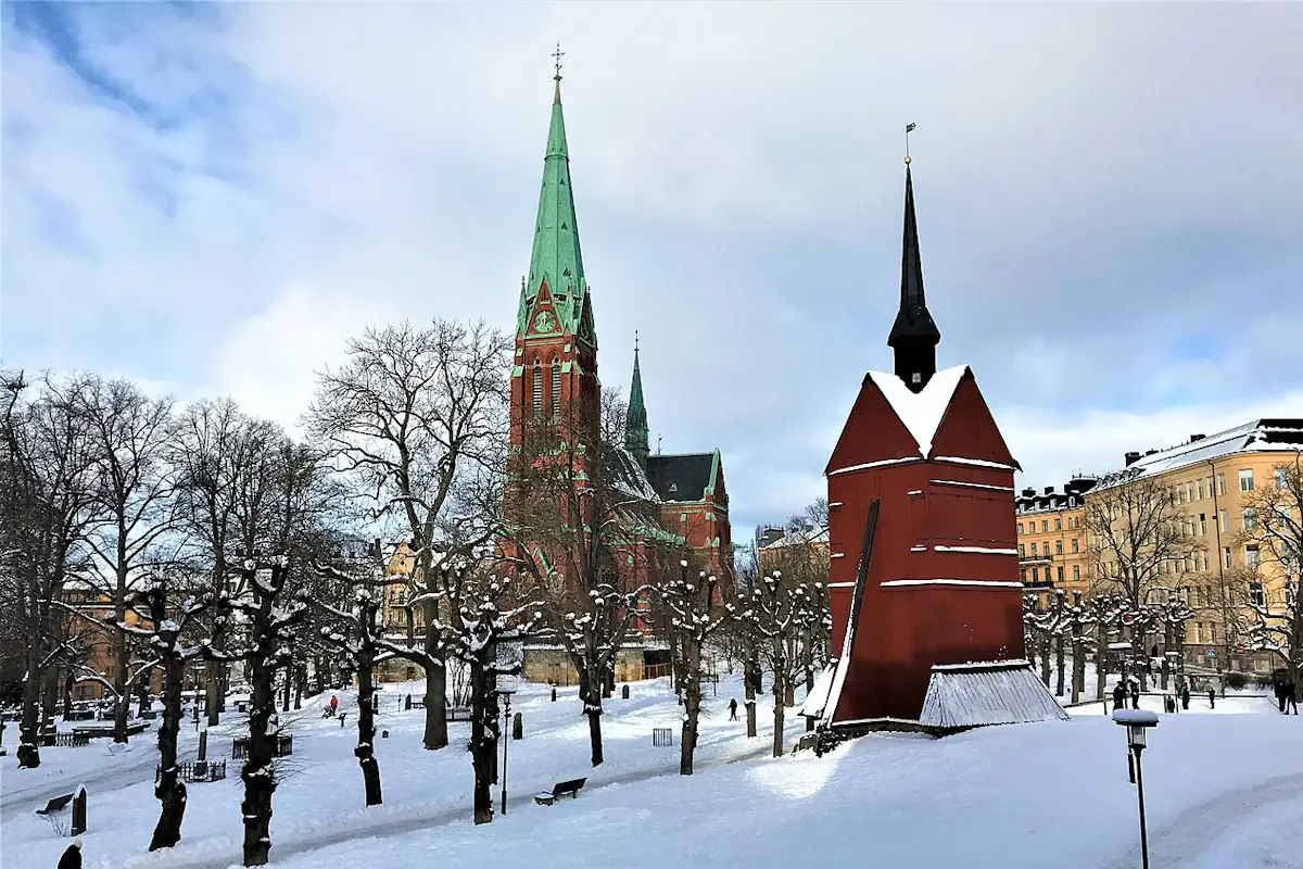 St. John's Church in Stockholm, a winter day in 2021.