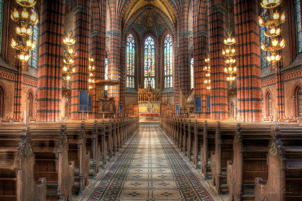 The interior of the beautiful St. John's Church in central Stockholm.