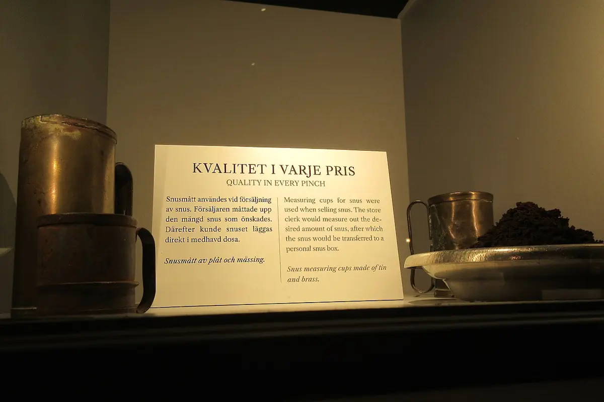 A volume measure for snus that was used in the sale of snus.