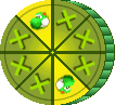 Sprite of a Bonus Mission wheel in Yoshi Topsy-Turvy