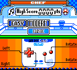 The controls menu for Chef in Game & Watch Gallery 2, in the Game Boy Color mode.