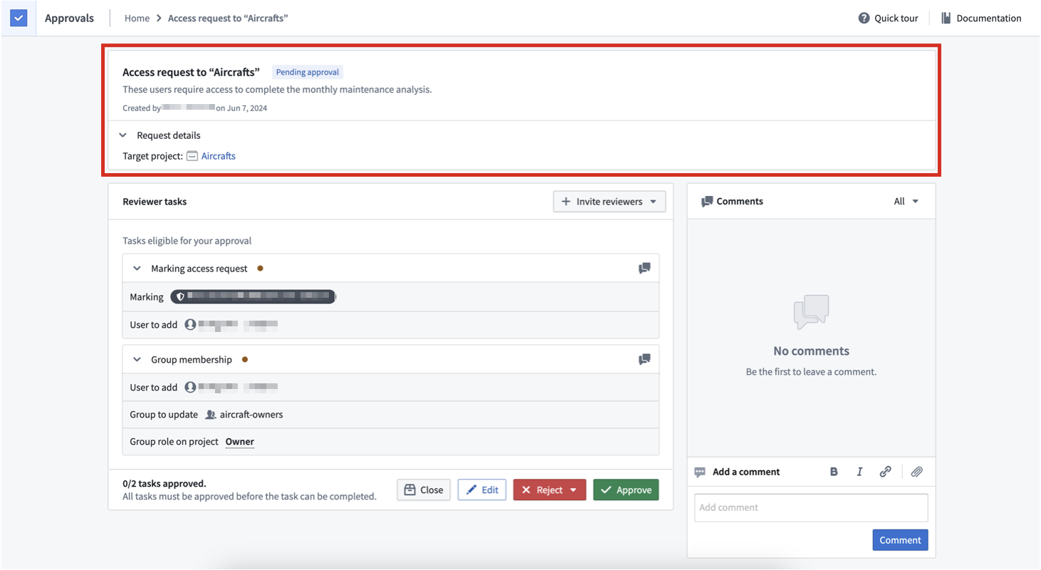 request example