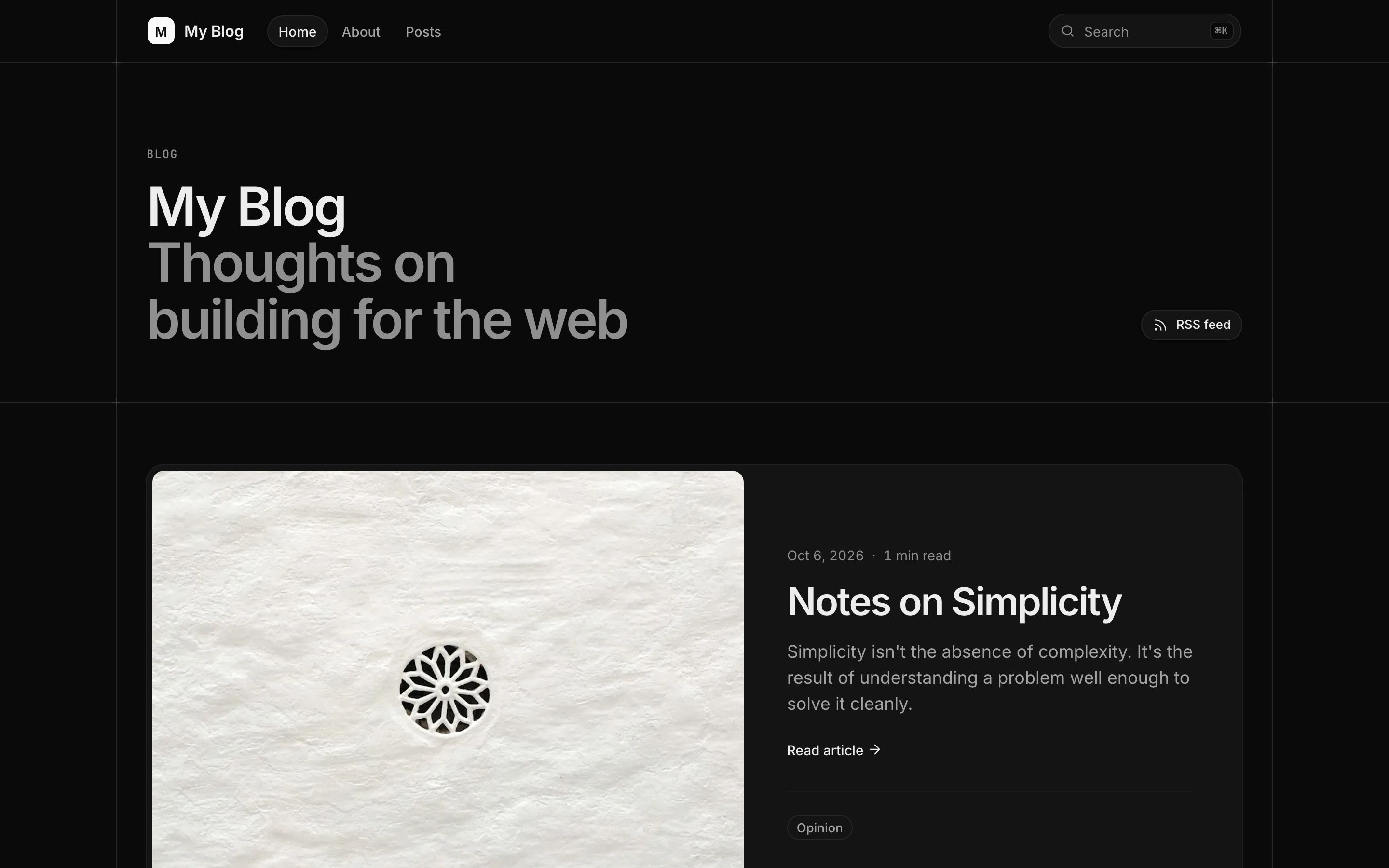 homepage dark desktop