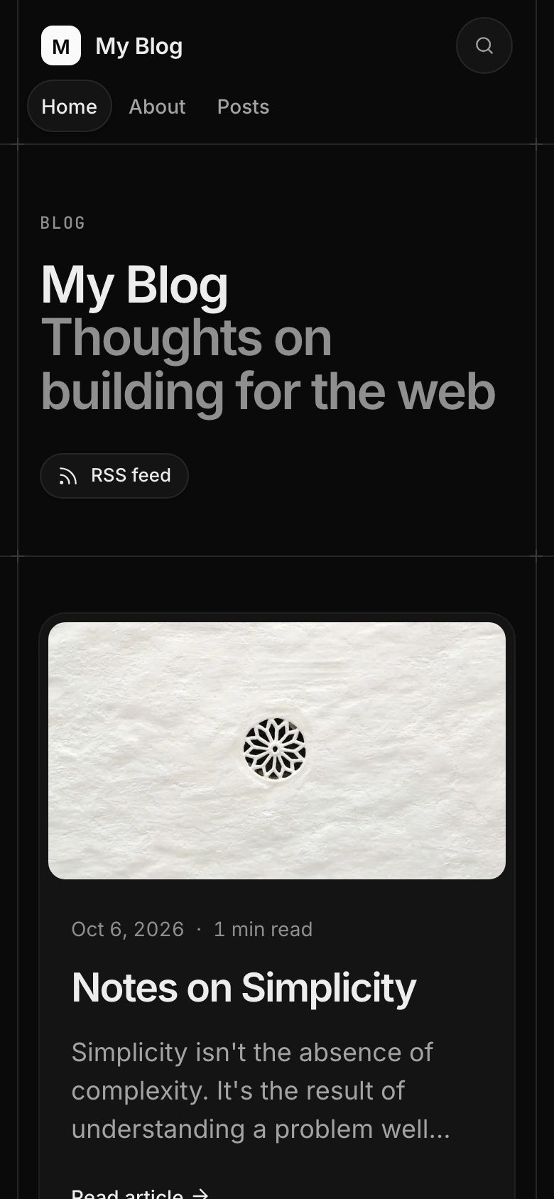 homepage dark mobile