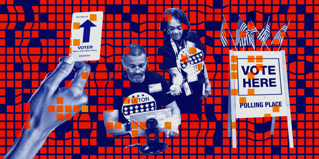 assorted images related to voting and voters